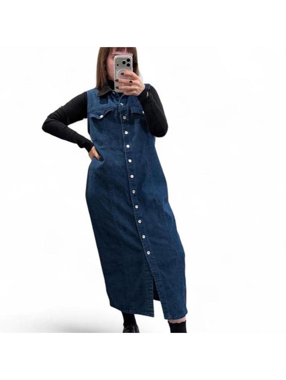 Vintage 90s Denim Maxi Dress